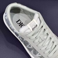 Dior Unisex Shoes B101 Sneaker Gray CD Diamond Canvas Smooth Calfskin Nubuck (6)