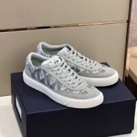 Dior Unisex Shoes B101 Sneaker Gray CD Diamond Canvas Smooth Calfskin Nubuck (6)