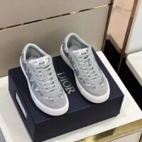 Dior Unisex Shoes B101 Sneaker Gray CD Diamond Canvas Smooth Calfskin Nubuck (6)
