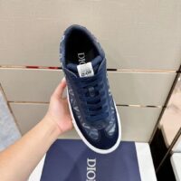 Dior Unisex Shoes B101 Sneaker Navy Blue CD Diamond Canvas Smooth Calfskin Nubuck (10)