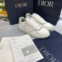 Dior Unisex Shoes CD B27 Low-Top Sneaker White Smooth Calfskin Oblique Galaxy Leather (4)