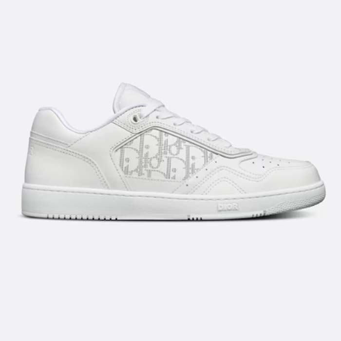 Dior Unisex Shoes CD B27 Low-Top Sneaker White Smooth Calfskin Oblique Galaxy Leather