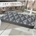 Dior Unisex Zipped Long Wallet Dior Gray CD Diamond Canvas – Image 5