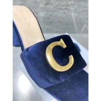 Dior Women CD C’est Dior Heeled Slide Cobalt Blue Velvet 5 CM Heel (7)