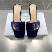 Dior Women CD C’est Dior Heeled Slide Cobalt Blue Velvet 5 CM Heel (7)