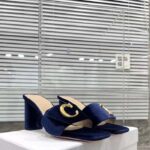 Dior Women CD C'est Dior Heeled Slide Cobalt Blue Velvet 5 CM Heel - Image 2