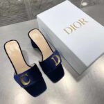 Dior Women CD C'est Dior Heeled Slide Cobalt Blue Velvet 5 CM Heel - Image 5