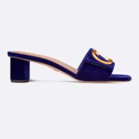 Dior Women CD C’est Dior Heeled Slide Cobalt Blue Velvet 5 CM Heel (7)