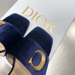 Dior Women CD C'est Dior Heeled Slide Cobalt Blue Velvet 5 CM Heel - Image 10