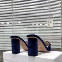 Dior Women CD C’est Dior Heeled Slide Cobalt Blue Velvet 5 CM Heel (7)