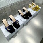 Dior Women CD C'est Dior Heeled Slide Cobalt Blue Velvet 5 CM Heel - Image 11