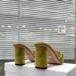 Dior Women CD C'est Dior Heeled Slide Lime Yellow Velvet 5 CM Heel - Image 6