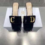 Dior Women CD C'est Dior Slide Black Patent Calfskin Metal C D Initials – Bild 3