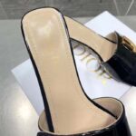 Dior Women CD C'est Dior Slide Black Patent Calfskin Metal C D Initials – Bild 7