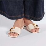 Dior Women CD C'est Dior Slide White Patent Calfskin Metal C D Initials - Imagen 10