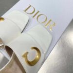 Dior Women CD C'est Dior Slide White Patent Calfskin Metal C D Initials - Imagen 7