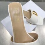 Dior Women CD C'est Dior Slide White Patent Calfskin Metal C D Initials - Imagen 9