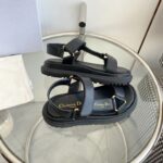 Dior Women CD D-Wave Sandal Black Lambskin Paris Signature EVA - Image 3