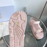 Dior Women CD D-Wave Sandal Powder Pink Lambskin Paris Signature EVA - Image 10