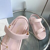 Dior Women CD D-Wave Sandal Powder Pink Lambskin Paris Signature EVA