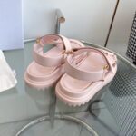Dior Women CD D-Wave Sandal Powder Pink Lambskin Paris Signature EVA - Image 5