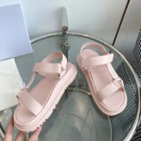 Dior Women CD D-Wave Sandal Powder Pink Lambskin Paris Signature EVA