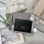 Dior Unisex CD Dior Caro Five Slot Card Holder Black Supple Cannage Calfskin - Imagen 2