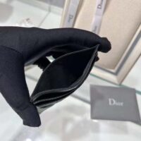 Dior Women CD Dior Caro Five Slot Card Holder Black Supple Cannage Calfskin (4)