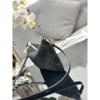 Dior Women CD Dior Dream Bag Black Cannage Cotton Bead Embroidery (10)