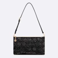 Dior Women CD Dior Dream Bag Black Cannage Cotton Bead Embroidery (10)