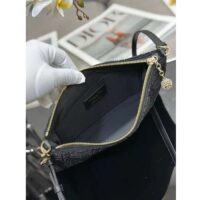 Dior Women CD Dior Dream Bag Black Cannage Cotton Bead Embroidery (10)