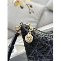 Dior Women CD Dior Dream Bag Black Cannage Cotton Bead Embroidery (10)