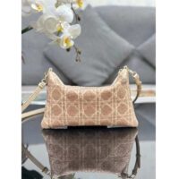 Dior Women CD Dior Dream Bag Dusty Ivory Cannage Cotton Bead Embroidery (8)