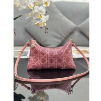 Dior Women CD Dior Dream Bag Ethereal Pink Cannage Cotton Bead Embroidery (11)
