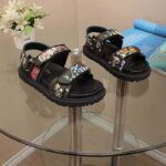 Dior Women CD Dioract Sandal Black Multicolor Technical Fabric Embroidered Petites Fleurs Motif - Image 2