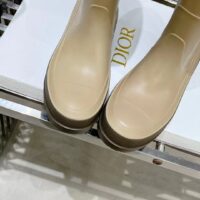 Dior Women CD Diorunion Rain Boot Beige Brown Two-Tone Rubber Dior Union Motif (12)