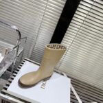 Dior Women CD Diorunion Rain Boot Beige Brown Two-Tone Rubber Dior Union Motif - Image 5