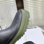 Dior Women CD Diorunion Rain Boot Black Khaki Two-Tone Rubber Dior Union Motif - Image 10