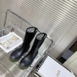 Dior Women CD Diorunion Rain Boot Black Khaki Two-Tone Rubber Dior Union Motif - Image 5