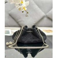 Dior Women CD Dream Bucket Bag Black Cannage Cotton Bead Embroidery (1)