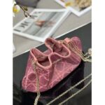 Dior Women CD Dream Bucket Bag Ethereal Pink Cannage Cotton Bead Embroidery - immagine 7