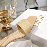 Dior Women CD Dway Heeled Sandal Nude Embroidered Satin Lambskin 10 CM Heel (3)