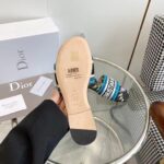 Dior Women CD Dway Slide Black Multicolor Embroidered Cotton Dior Petites Fleurs - Image 10