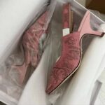 Dior Women CD J'Adior Slingback Pump Pink Gray Embroidered Cotton Toile De Jouy Sauvage - Bild 2