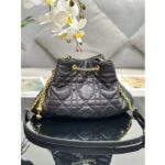 Dior Women CD Large Ammi Bag Black Supple Macrocannage Lambskin - Image 4