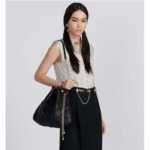 Dior Women CD Large Ammi Bag Black Supple Macrocannage Lambskin - Image 13