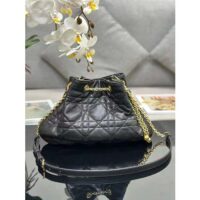 Dior Women CD Large Ammi Bag Black Supple Macrocannage Lambskin (9)