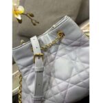 Dior Women CD Large Ammi Bag Ethereal Gray Supple Macrocannage Lambskin - Image 6
