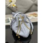 Dior Women CD Large Ammi Bag Ethereal Gray Supple Macrocannage Lambskin - Image 5