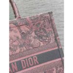 Dior Women CD Large Book Tote Pink Gray Toile De Jouy Sauvage Embroidery - Imagen 10